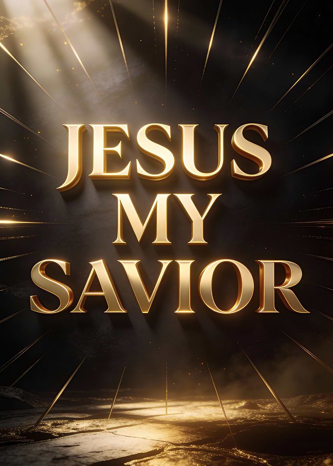 Jesus My Savior Golden Text Art