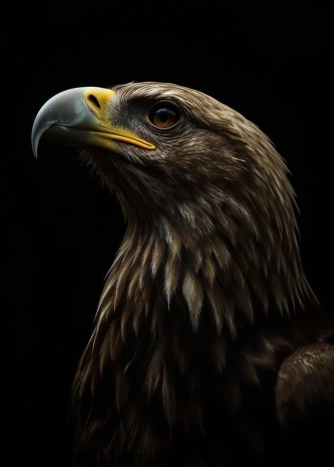 Majestic Eagle Portrait on Black Background