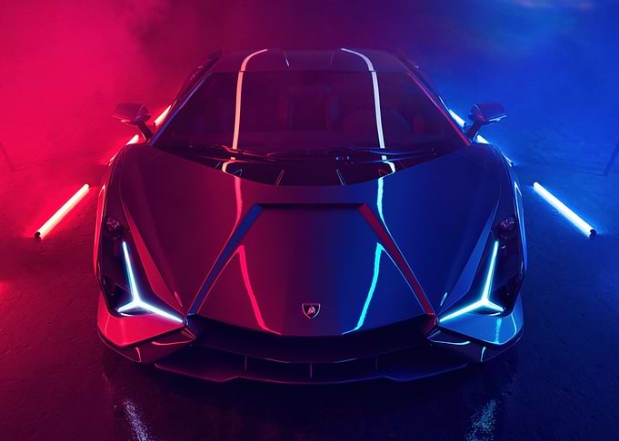 Lamborghini Sian in Neon Lights