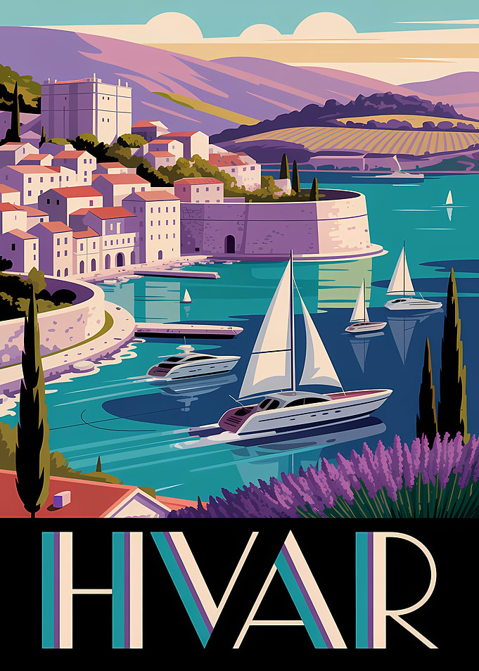 Hvar Croatia Travel Poster