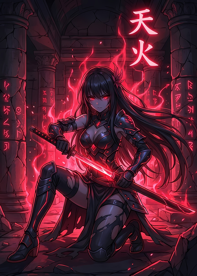 Anime Warrior with Glowing Sword