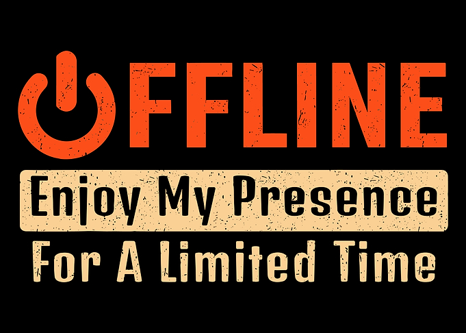 OFFLINE Poster, Funny Digital Detox Wall Art, Enjoy My Presence Black Graphic Print
