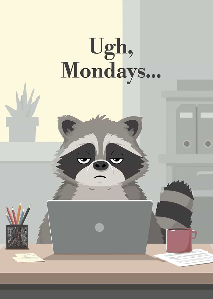 Ugh, Mondays... Raccoon at Work