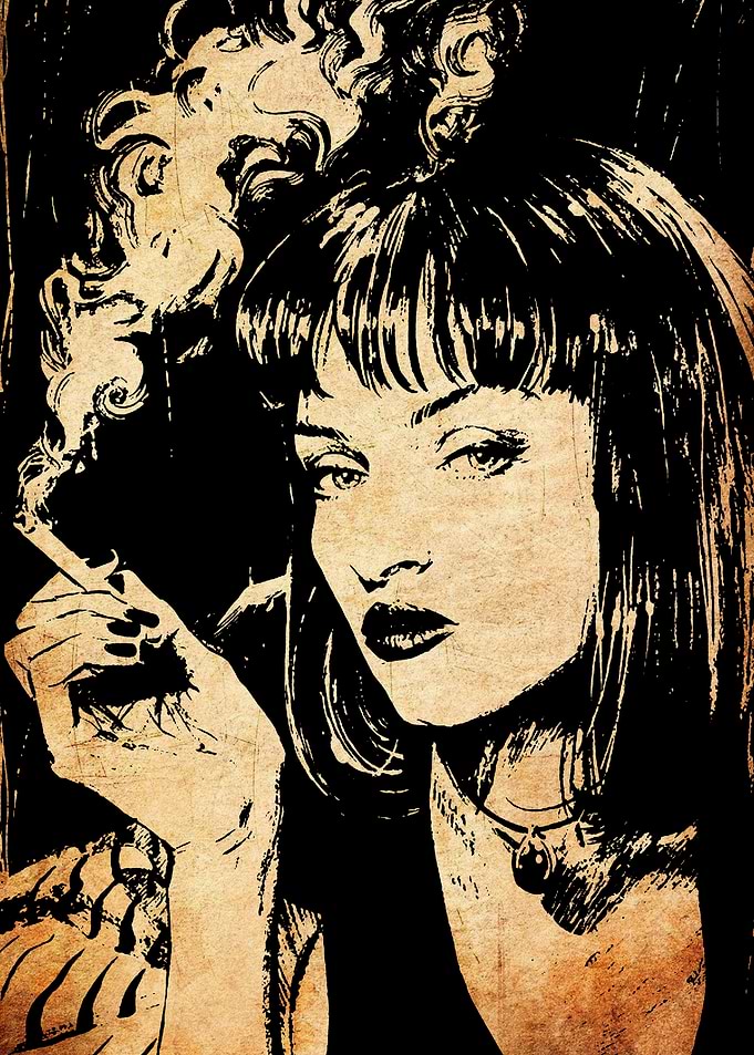Mia Wallace Smoking Portrait