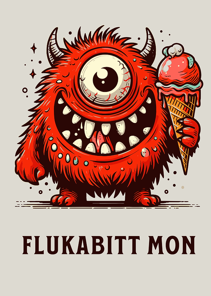 Red Monster with Ice Cream