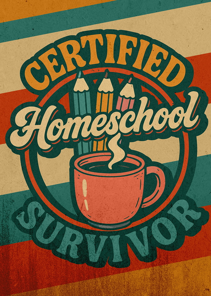 Retro funny homeschool , Certified Homeschool Survivor