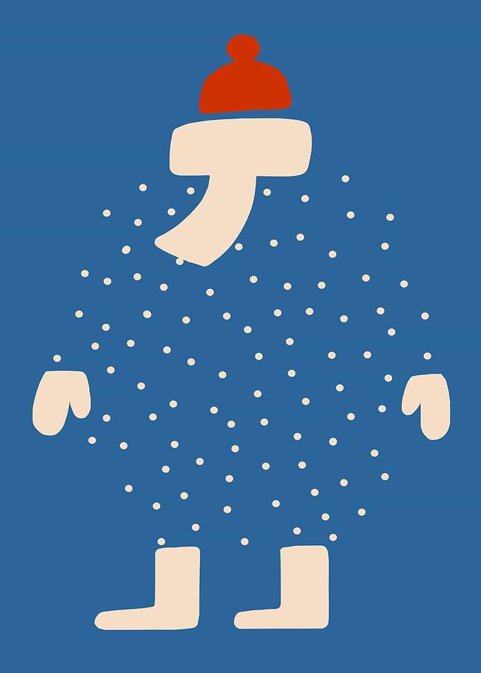 Winter Character Illustration with Hat and Scarf