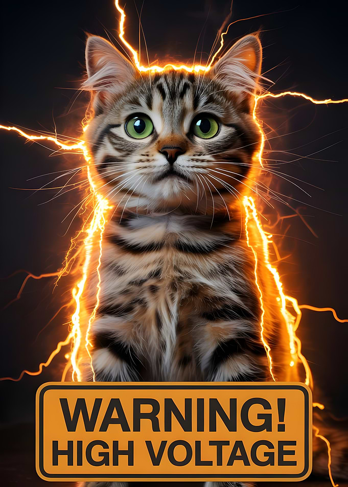 High Voltage Funny Cat