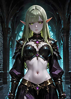 Anime Dark Elf Girl