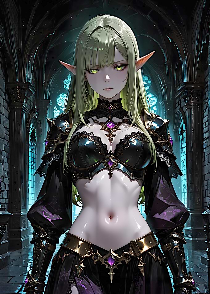 Anime Dark Elf Girl