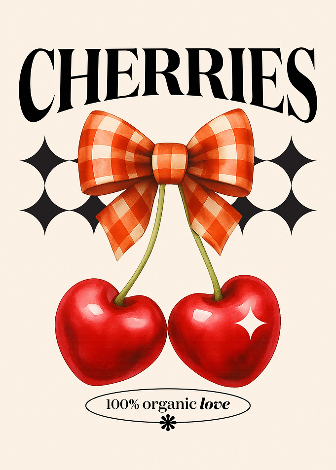 Cherries with Bow and Stars