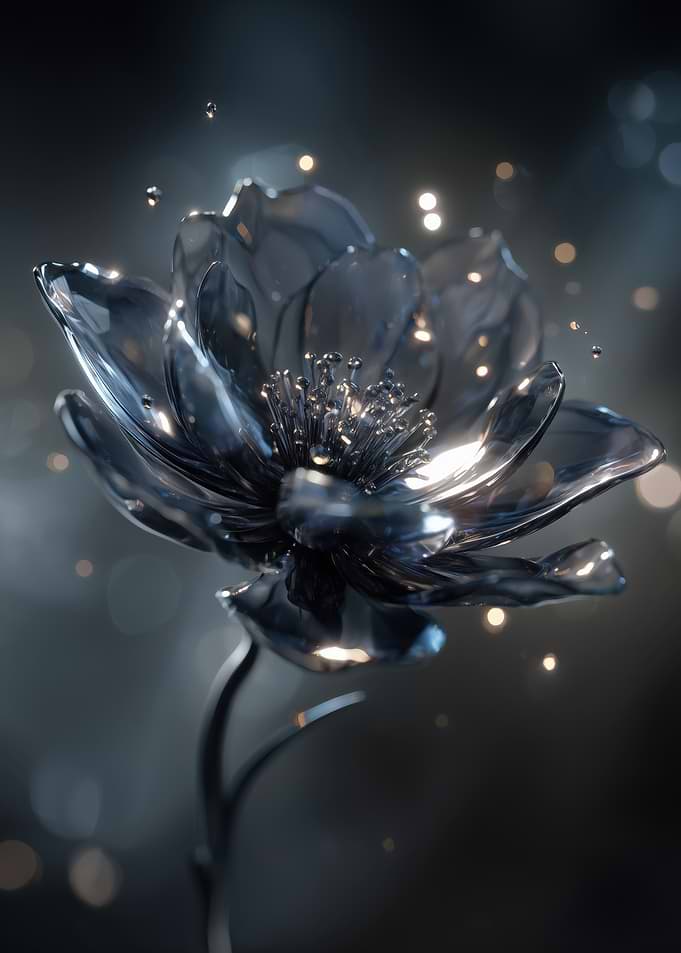 Abstract Flower with Bokeh Lights