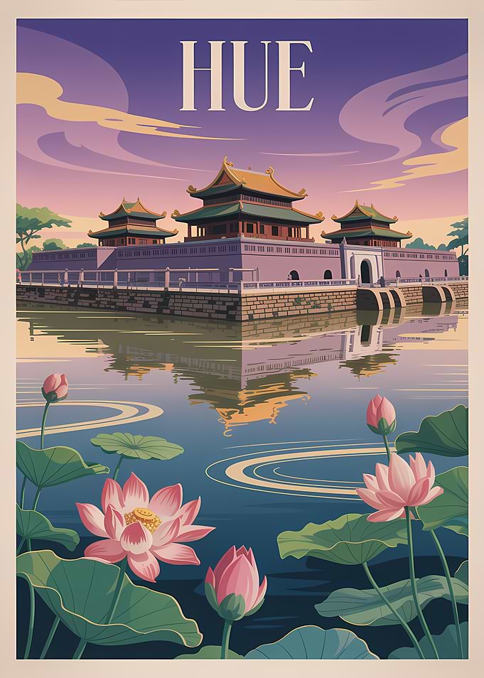 Hue Vietnam Travel Poster