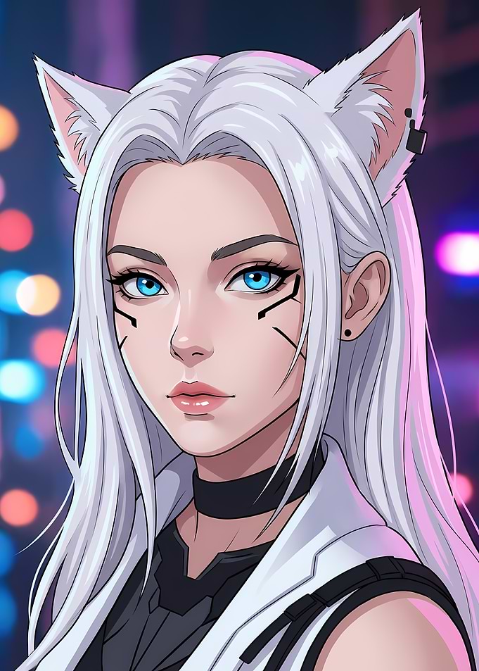 Anime Girl with Cat Ears