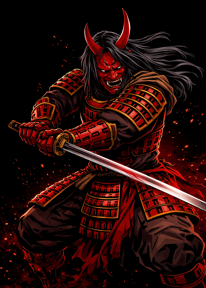 Red Oni Samurai Warrior