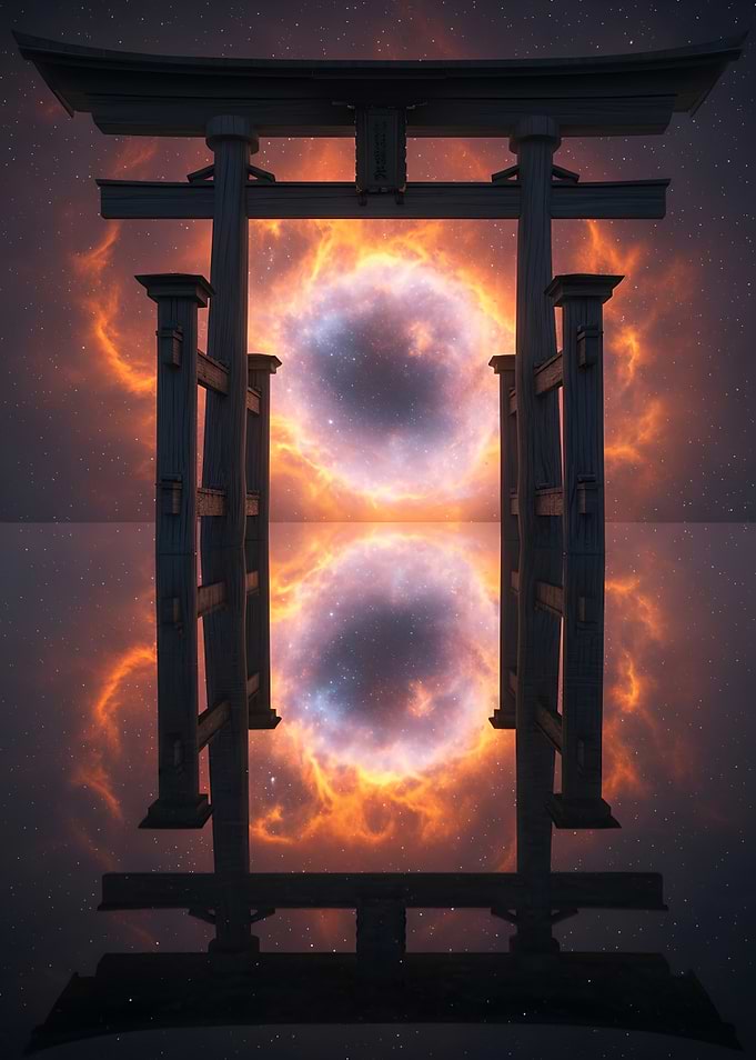 Torii Gate with Nebula Reflection