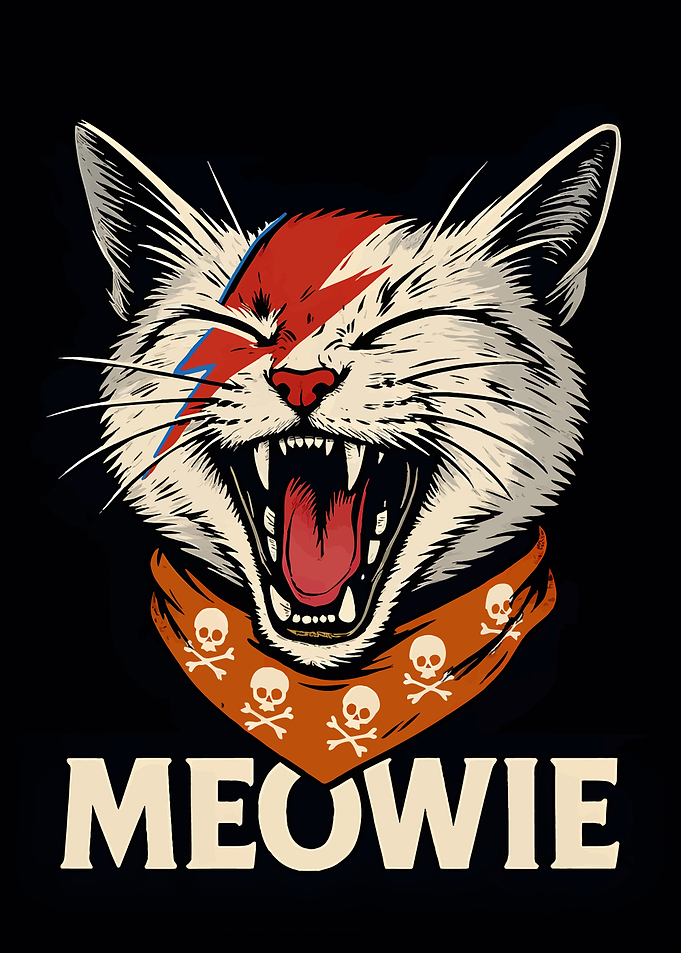 Meowie: Cat with Bowie-inspired Makeup