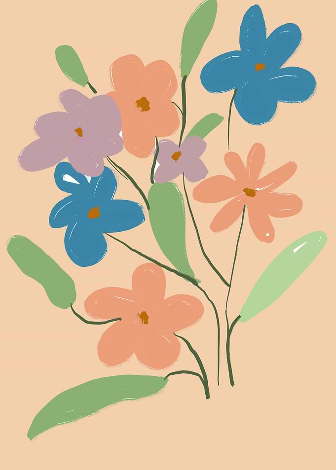 Colorful Floral Bouquet Illustration