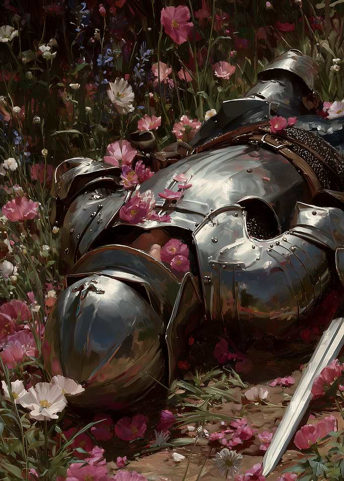 Knight's Rest in a Field of Flowers