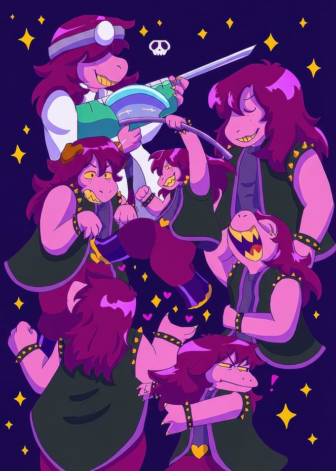 Susie Deltarune Character Collage