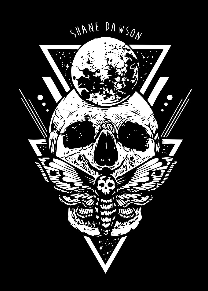 Shane Dawson Skull and Moth Design