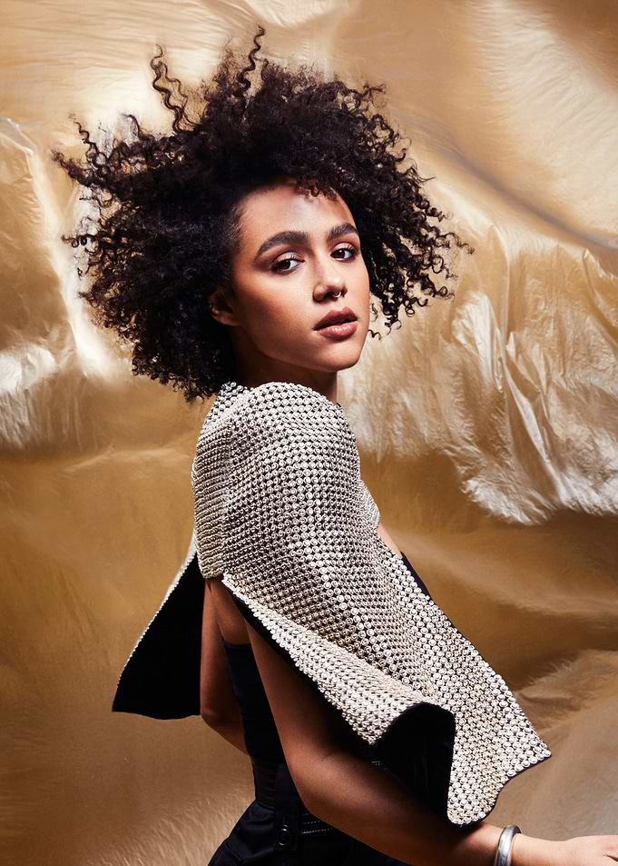nathalie emmanuel with curly hair