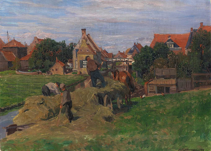 Hay Harvest in a Rural Village