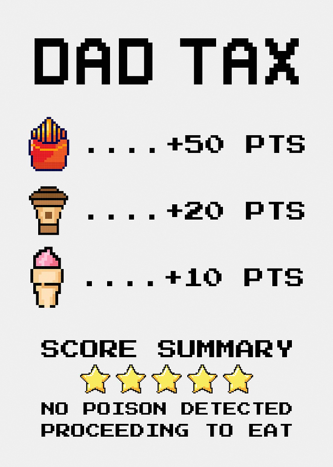 Dad Gift Tax Pixel Art Food Score