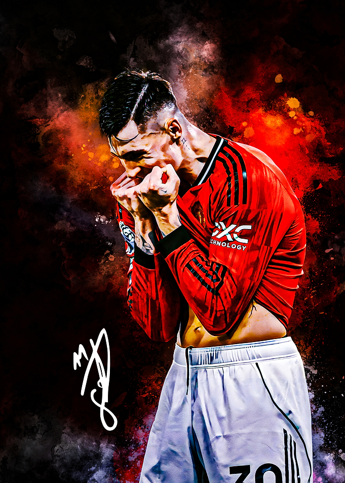 Benjamin Sesko Soccer Player Celebration Art