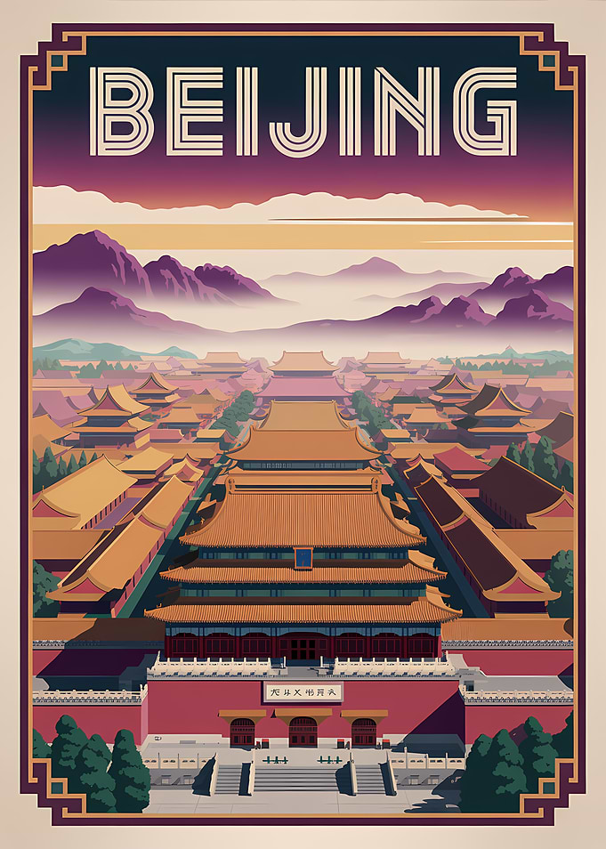Beijing Travel Poster Art