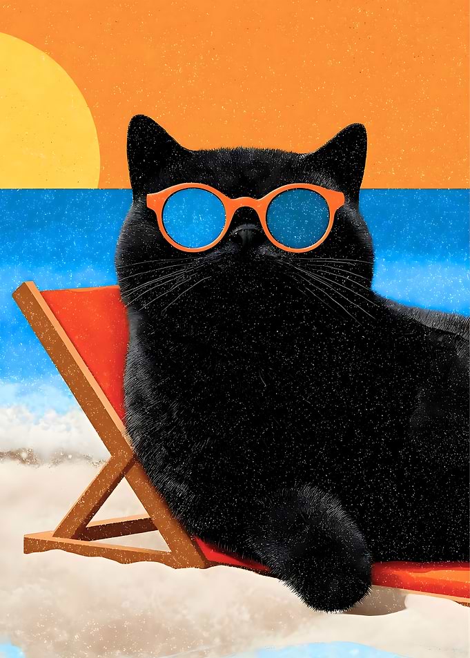 Cool Cat on Beach