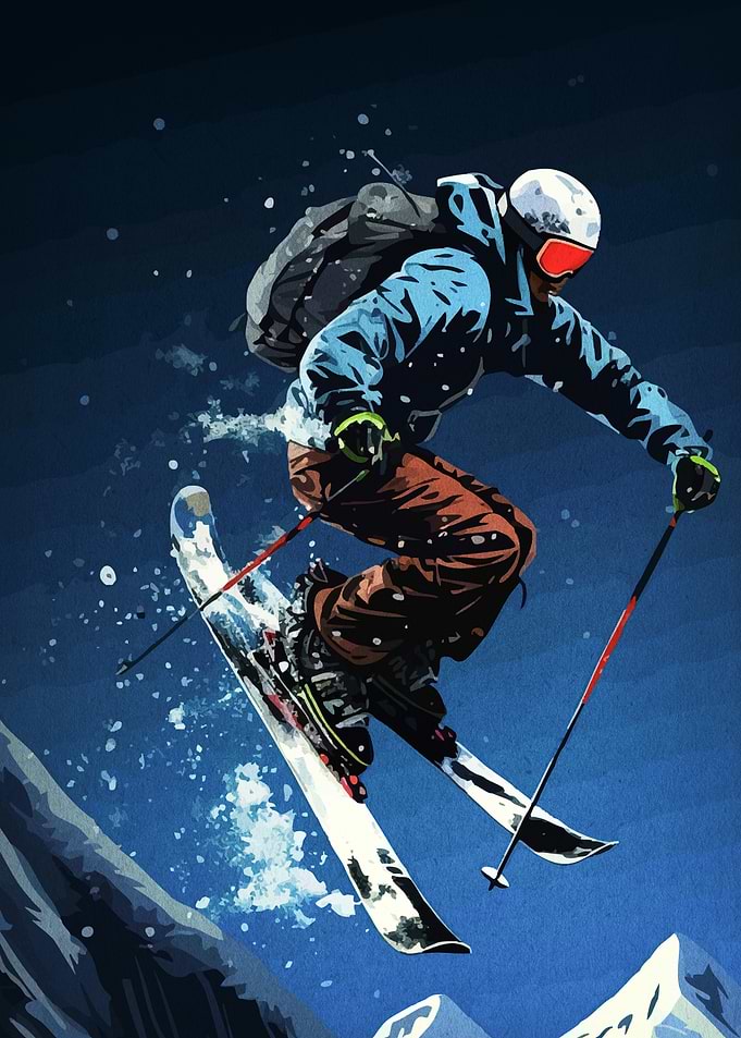 Skier in Mid-Air