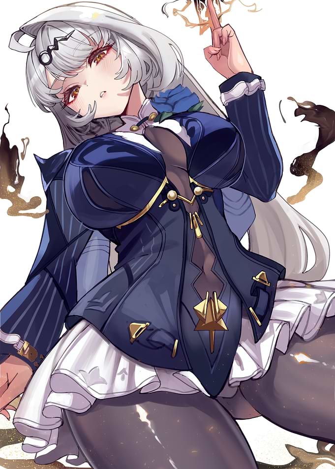 Anime Girl in Dark Blue Outfit