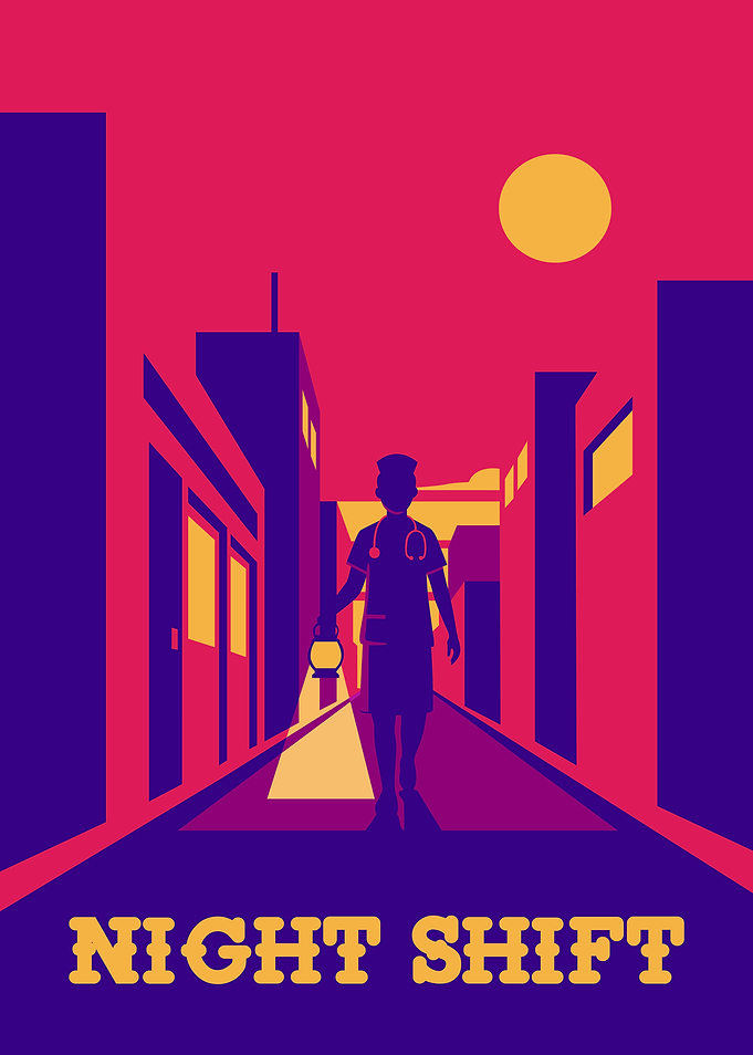 Night Shift Nurse in Cityscape
