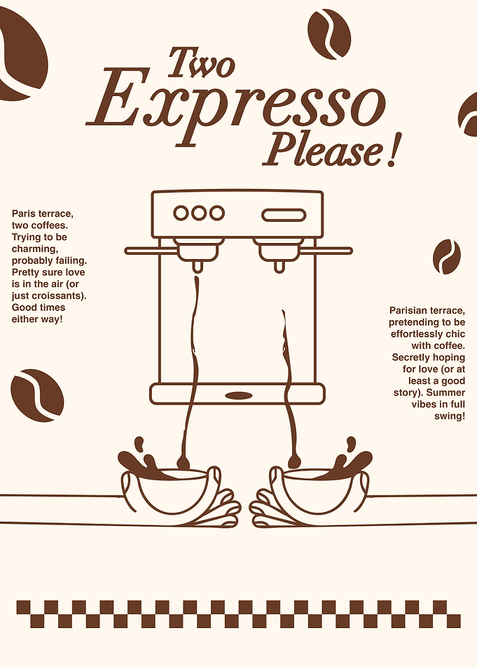 Two Expresso Please ! Coffee Illustration