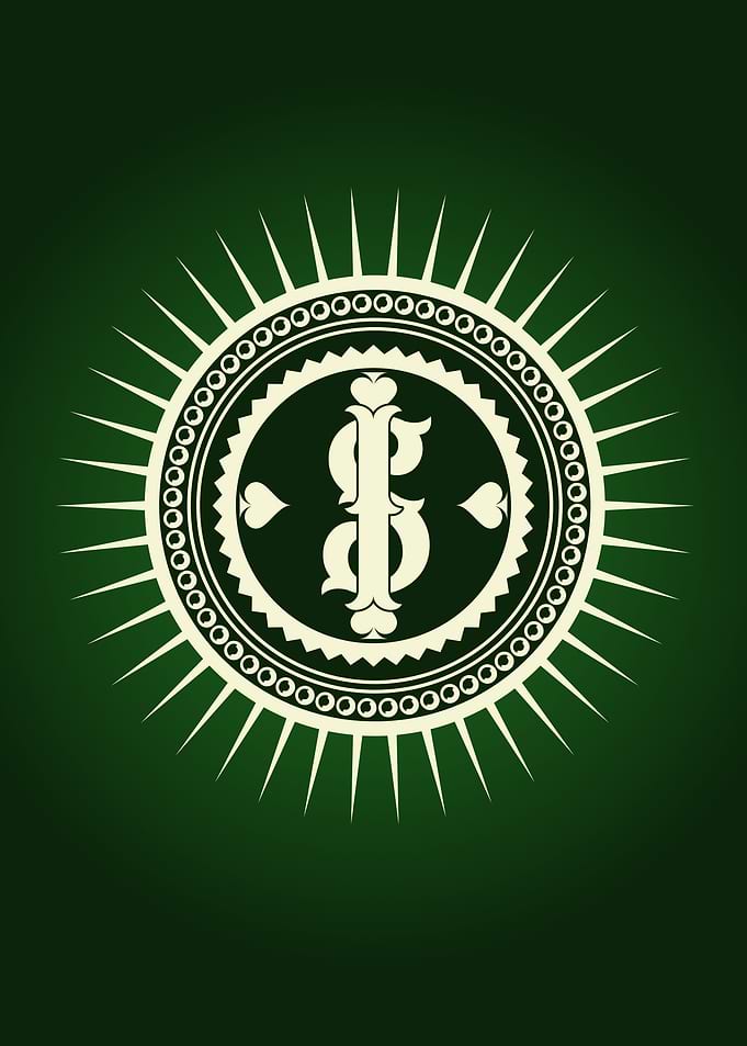 Dollar Sign with Spades on Green