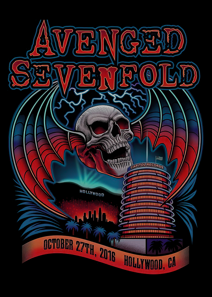 Avenged Sevenfold Hollywood Concert Poster