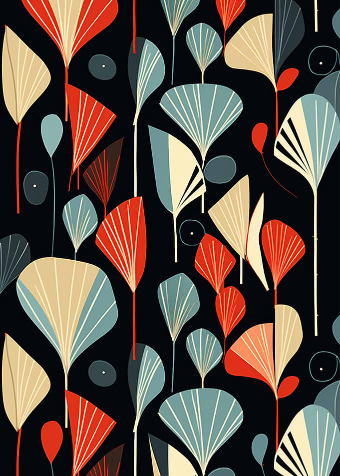 Abstract Art Deco Floral Pattern