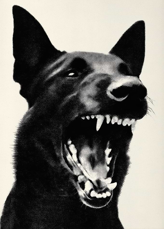 Aggressive Dog Portrait