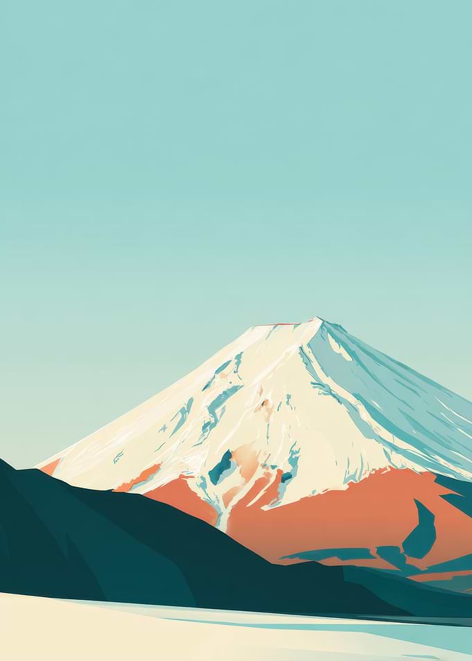 Minimalist Mount Fuji Landscape Art