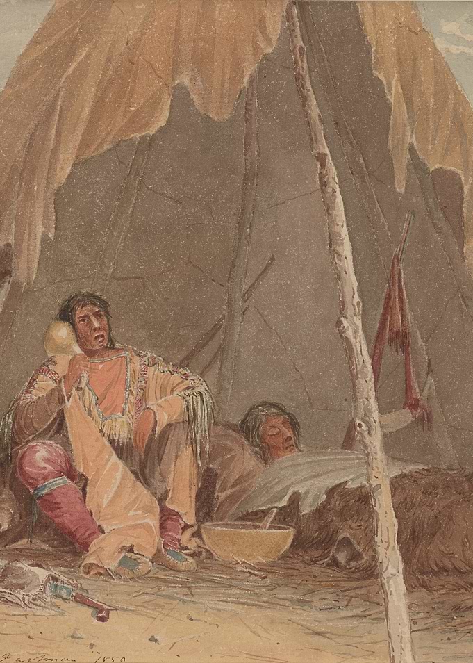 Native American Interior Scene Painting