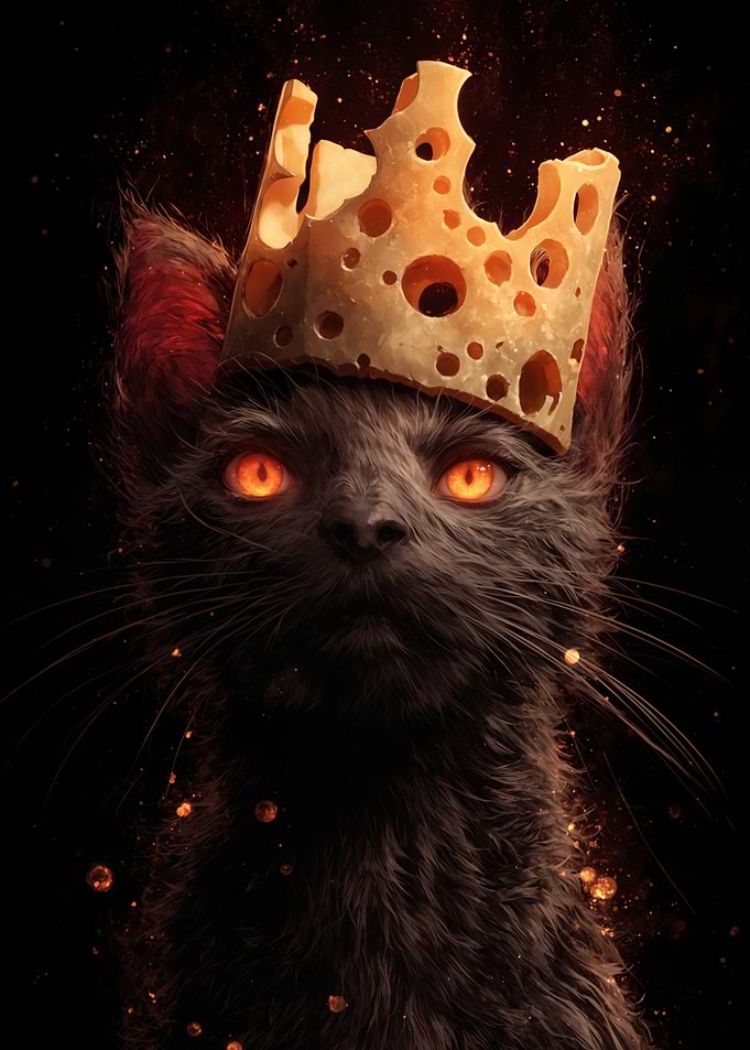 Cat King with Cheese Crown