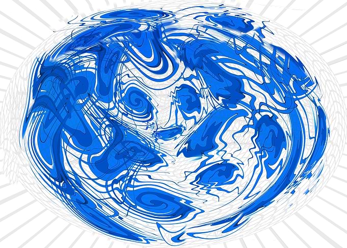 Abstract Blue and White Swirl FD2