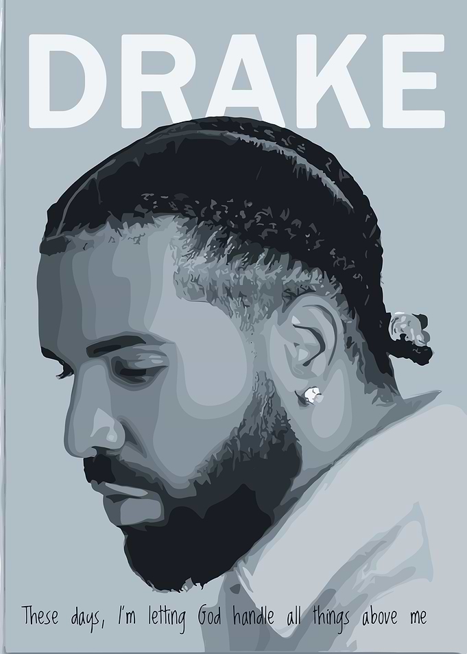 Drake Portrait with Quote