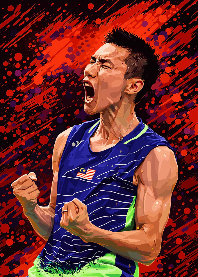 Badminton Player Celebrating Victory