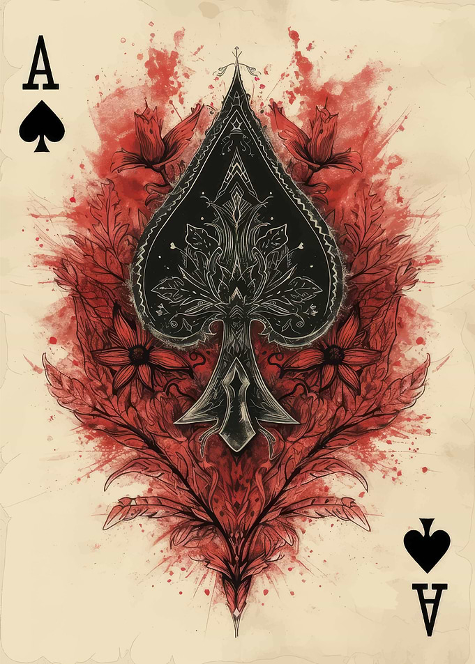 Ace of Spades Floral Art
