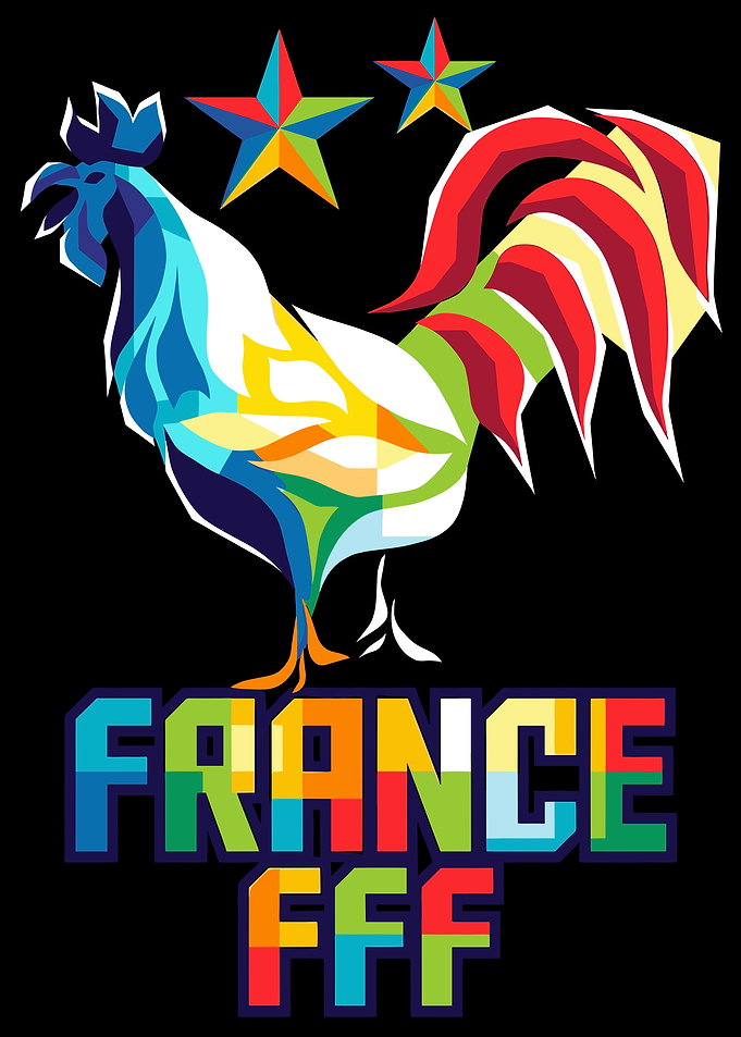 France Rooster Colorful Pop Art