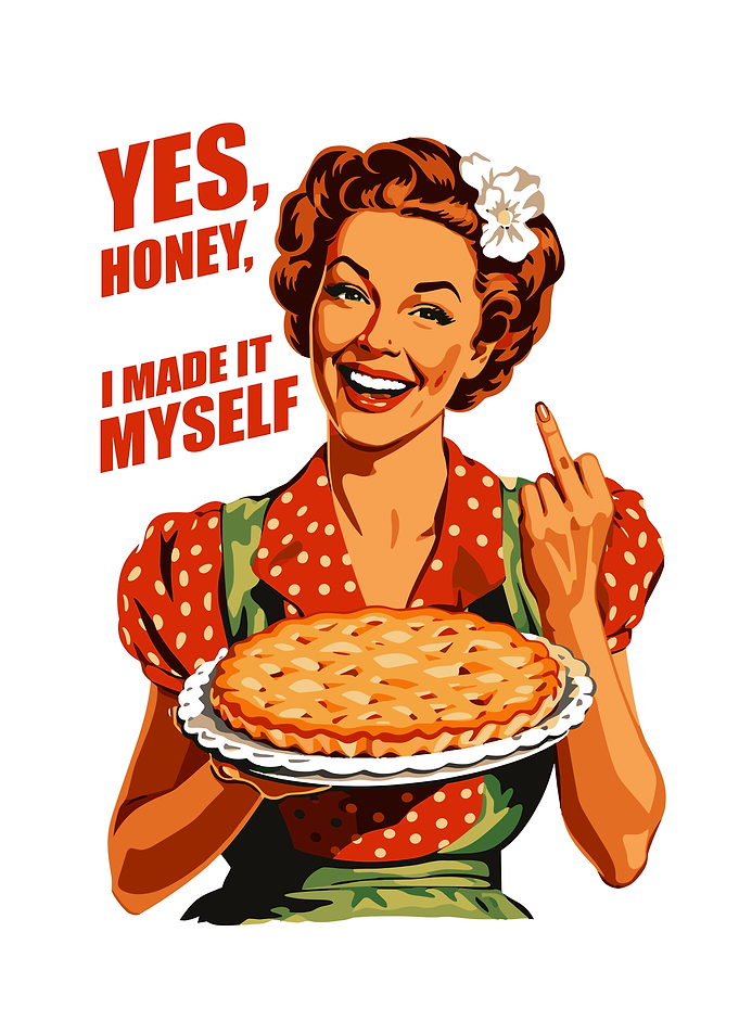 Retro Woman with Pie and Attitude