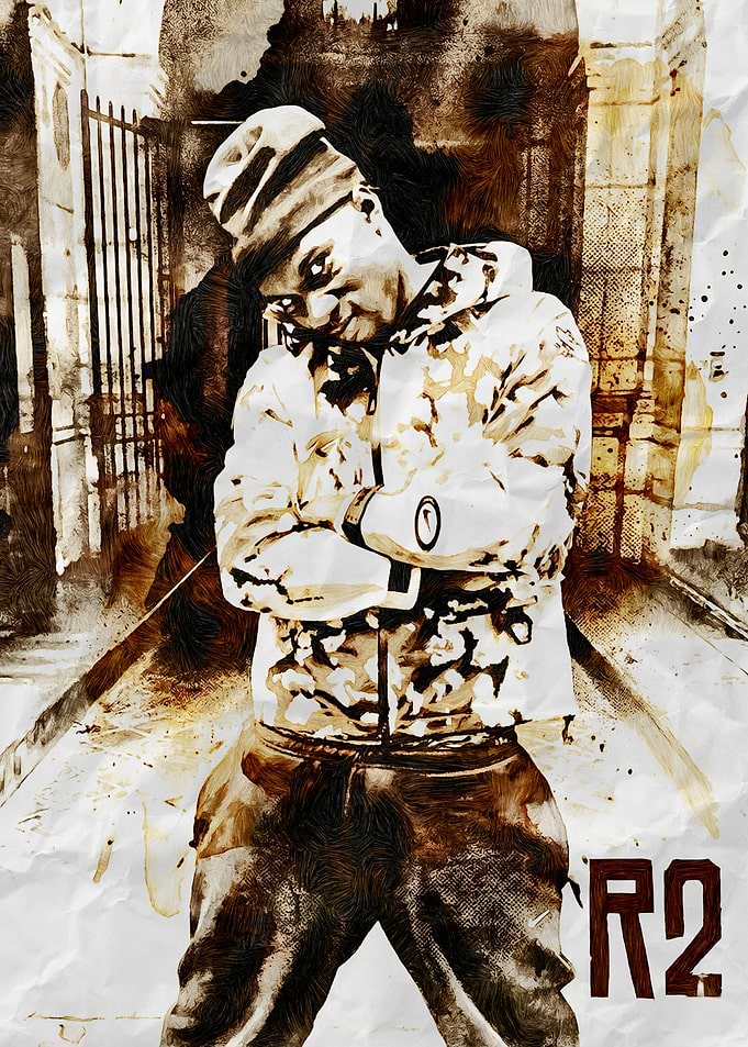 Man in Camo Jacket, Artistic Portrait
