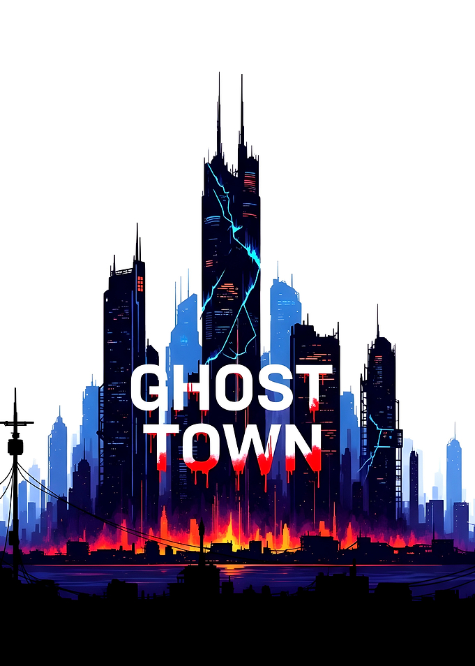 Ghost Town Cityscape Digital Art
